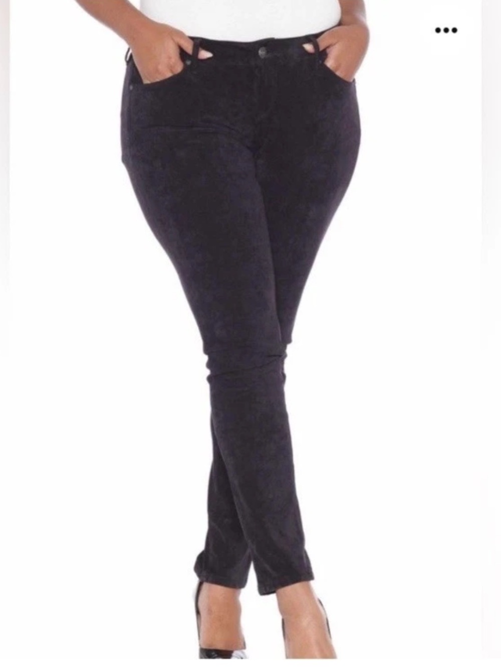 Slink Jeans Black Sueded Skinny Pants Sz 22